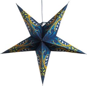 img 3 attached to Blue Obsession Hanging Paper Star Lantern with 12ft Power Cord for Enhanced SEO