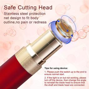 img 2 attached to Удаление женских волос на лице: беспроводной электробритва - безболезненное удаление волос на щеках, подбородке, верхней губе и руках - USB-перезаряжаемый.