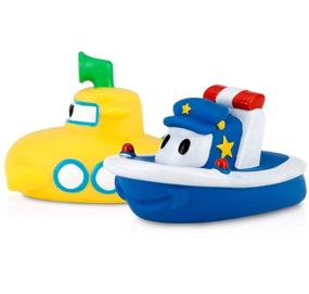 img 2 attached to 🚤 Плавучие игрушки для ванны "Nuby Tub Tugs Floating Boat" - 2 штуки с различными цветами