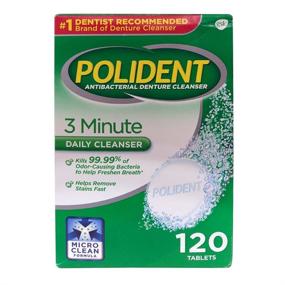 img 2 attached to 🦷 Полидент 3-минутный антибактериальный очиститель для протезов 120 шт (3 упаковки): Быстрое и эффективное решение для ухода за полостью рта и протезами.