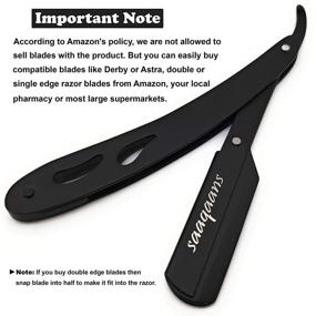 img 1 attached to 🪒 Saaqaans Professional Barber BSR-01 Straight Edge Razor - Manual Folding Beard Razor for Men in Stylish Black Pouch with 10 Double Edge Blades