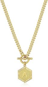 img 4 attached to 📿 Personalized Monogram Engraved Necklaces: Exquisite Girls' Jewelry