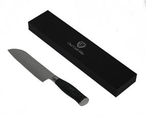 img 2 attached to 🔪 Chef Craft Elite German Santoku Knife - 7 Inch Blade, 12-Inch Length, Stainless Steel/Black: Perfect for Professional Chefs