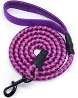 mycicy small dog leash 6ft reflective rope dog leash nylon braided purple dog leash puppy cats small pets logo