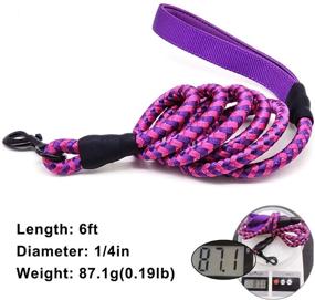 img 1 attached to Mycicy Small Dog Leash 6FT Reflective Rope Dog Leash Nylon Braided Purple Dog Leash Puppy Cats Small Pets