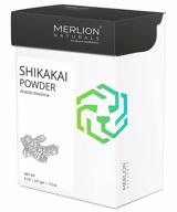 🌿 merlion naturals shikakai powder - 100% pure and natural dried shampoo for shiny & silky hair (8 oz) logo