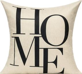 img 1 attached to All Smiles Decor Throw Pillow Covers for Family Decoration - Decorative Love Home Black Room Sign 18x18 - Set of 2 Cases - Housewarming Gifts for Porch, Couch, Sofa, Bed, and Bedroom - New