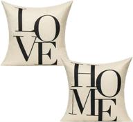 all smiles decor throw pillow covers for family decoration - decorative love home black room sign 18x18 - set of 2 cases - housewarming gifts for porch, couch, sofa, bed, and bedroom - new логотип