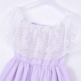 img 3 attached to 👗 Fioukiay Toddler Girl Wedding Princess Maxi Dress: Perfect Holiday Attire for Girls