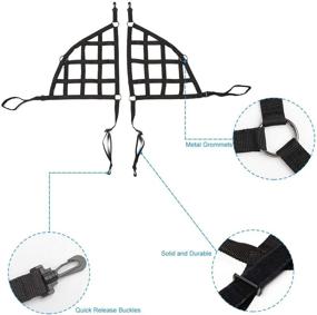 img 1 attached to Черная сетчатая крыша грузового багажного отсека для Jeep Wrangler JK JKU 2007-2018 4 двери - RT-TCZ грузовая сетка (3-шт.)