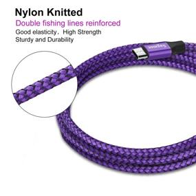 img 2 attached to 💜 Фиолетовый кабель зарядного устройства Sagmoc Type C - USB C - кабель быстрой зарядки с блестящим плетеным нейлоном, 5 штук: 2 фута, 3 фута, 2х6 футов, 10 футов для Samsung Galaxy S10 S9 S8 Plus, Note 8, LG G6 G5 V30 V20, Google Pixel/XL, Moto Z/Z2 (фиолетовый)
