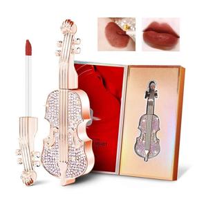 img 3 attached to Gireatick Velvety Red Long Lasting Matte Violin Lipstick: Waterproof, Durable Mist Liquid Lipstick with Unique Violin Design, Includes Gift Box!