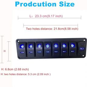 img 3 attached to 🚦 Switchtec Rocker Switch Panel with 4.8A Dual USB Charger, Voltmeter, Blue LED Backlit, Pre-Wired for Marine, Boat, Car, Truck (7 Switches & 4.8A USB)