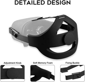 img 3 attached to 🎧 Orzero 1 Set Headband with 2 Head Cushion Compatible for Oculus Quest - Black. Adjustable Protective Strap with Exchangeable Features