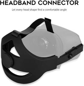img 1 attached to 🎧 Orzero 1 Set Headband with 2 Head Cushion Compatible for Oculus Quest - Black. Adjustable Protective Strap with Exchangeable Features