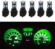 🚗 super bright t5 bulb 74 2723 led light for automotive dash panel indicator backlighting - green (pack of 6) with pc74 twist lock socket - wljh logo