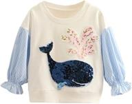 cute sequin dolphin little girls sweatshirt: pullover for mud kingdom logo