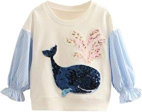 img 4 attached to Cute Sequin Dolphin Little Girls Sweatshirt: Pullover for Mud Kingdom