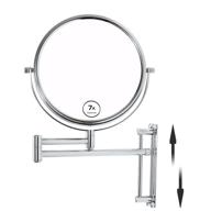🪞 lansi 7x magnification wall mount makeup mirror: adjustable double-sided bathroom vanity mirrors, round shape chrome finish logo