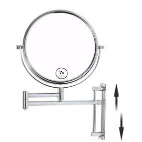 img 4 attached to 🪞 Lansi 7X Magnification Wall Mount Makeup Mirror: Adjustable Double-Sided Bathroom Vanity Mirrors, Round Shape Chrome Finish