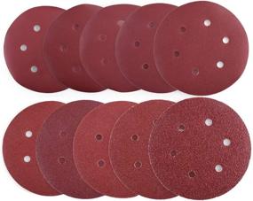 img 4 attached to LotFancy 100PCS 6 Inch 6 Hole Sanding Discs Assortment, Grits 40 60 80 100 120 180 240 320 400 800, Hook and Loop Round Sand Paper for Orbital Sander