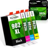 victoner premium ink cartridge replacement for hp 902xl 902 xl printers - compatible with hp officejet pro 6978 6968 6962 6958 6970 - 4 pack (black, cyan, magenta, yellow) logo
