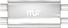 img 1 attached to 🚗 MagnaFlow 5in x 11in Oval Dual/Dual Straight-Through Performance Muffler Exhaust Satin Finish 12568 - Superior Performance Upgrade for Your Vehicle