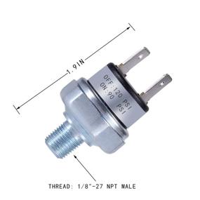 img 1 attached to 💨 Reliable Air Pressure Switch: 90-120 PSI, 1/8''-27 NPT, 24V/12V DC for Air Compressors