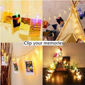 img 1 attached to 📸 MZD8391 Photo Clip Lights, Battery Operated Photo Holder Picture Frame for Hanging Photos Pictures Cards Memos, Bedroom Décor (14.7 FT)