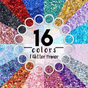 img 3 attached to 💫 16 Pack + 1 Glitter Glue: Chunky Holographic Glitter for Body, Face, and Hair - Safe and Cosmetic