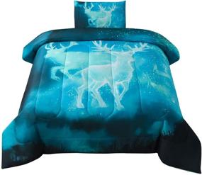 img 4 attached to JQinHome Twin Galaxies Moose Comforter