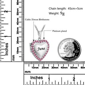 img 3 attached to ❤️ Youfeng Love Heart Birthstones Locket Necklace - Holds Pictures with Blue, Red and White CZ Stones - Rose Gold Living Memory Photo Lockets for SEO+