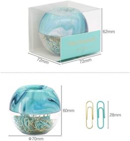 img 3 attached to 🔵 MEI YI TIAN 100pcs Gold Mint Green Paper Clips - Ocean Blue Magnetic Ring Dispenser for Desk Organizer & Accessories - Premium Gift Idea