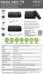 img 3 attached to 📺 MINIX NEO T5 Android 9.0 Pie TV Box, Amlogic S905X2 2GB RAM 16GB ROM Smart TV Box 4K Ultra HD Android 9.0 Pie Media Hub (No Official Netflix Compatibility)