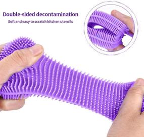 img 2 attached to Set of 3 Silicone Sponge Scrubbers for Dishes & Vegetables - Kitchen Gadget Brush Accessories - 4.41 x 2.56 x 0.59 inches