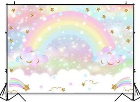 img 1 attached to Avezano Glitter Star Rainbow Sky Cloud Backdrop for Girls Birthday Party 7x5ft: Perfect Photography Background for Rainbow Newborn Photoshoots, Party Decorations, and Backdrops