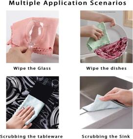 img 1 attached to Treechda Microfiber Cleaning Cloth - 10 Pack, 12x16 inch - Fish Scale Design - Multipurpose Reusable Cleaning Rags for Dishes, Glass, Mirrors, Household Cleaning - 5 Colors Included!