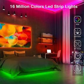 img 2 attached to 🌈 65.6ft RGB Color Changing Led Strip Lights for Bedroom with Remote - Volivo Led Lights for Room, Party, Home Decoration...