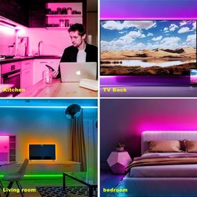 img 1 attached to 🌈 65.6ft RGB Color Changing Led Strip Lights for Bedroom with Remote - Volivo Led Lights for Room, Party, Home Decoration...
