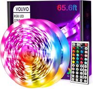 🌈 65.6ft rgb color changing led strip lights for bedroom with remote - volivo led lights for room, party, home decoration... logo