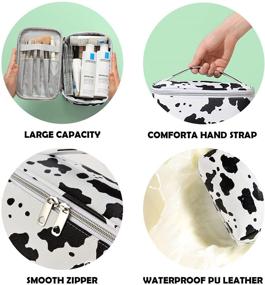 img 1 attached to 🐮 HooOriana Makeup Bag Set - Cosmetic Bag 3-Piece Set for Women with Cow Animal Milk Mini Cute Style - Travel Cosmetic Bag Set with Travel Pouch Bags