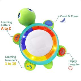 img 3 attached to 🐢 Музыкальная игрушка-черепаха для раннего изучения английского и испанского, электронная игрушка со светом и звуками, образовательный подарок к дню рождения для младенцев, малышей и детей от 6 до 12 месяцев, 1-2 лет, для мальчиков и девочек