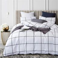 🛏️ cottonight check comforter set: black and white grid full bedding set with 2 pillowcases for women men adults teens logo