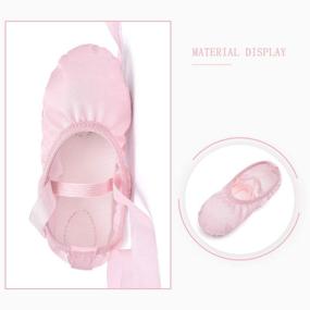 img 2 attached to STELLE Ballet Slippers Gymnastics Ribbon Girls' Shoes