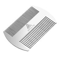 🔑 edc credit card size metal hair and beard comb - ahfulife: perfect wallet and pocket comb - dual action anti-static beard comb - gift box included (stainless steel comb) logo