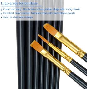 img 1 attached to 🖌️ BOSOBO Paint Brushes Set - 2 Packs of 20 Round Pointed Tip Nylon Hair Artist Acrylic Paint Brushes for Acrylic Oil Watercolor, Face Nail Art, Miniature Detailing & Rock Painting - Black