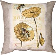 🐝 natural life honey bee indoor/outdoor throw pillow by manual woodworkers & weavers, 18 логотип