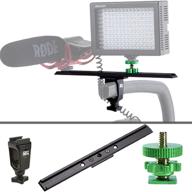 📸 enhance your camera setup: cam caddie scorpion / ex 3 piece accessory kit for flash shoe – mount multiple led lights, microphones, and field monitors with hot and cold shoe compatible mounts – includes accessory shoe, 10” accessory wing, and 1/4” – 20 flashner logo