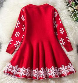 img 2 attached to Stylish NNJXD Girls Long Sleeve Autumn 👗 Winter Knit Sweater Christmas Dress for Casual Wear