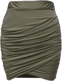 img 3 attached to Zeagoo Runched Stretch Draped Pleated Women's Clothing for Skirts